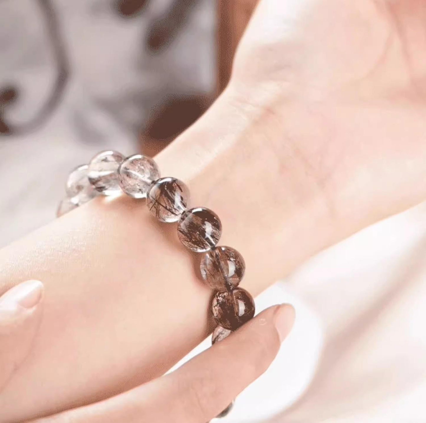 Natural Black Hair Crystal(Single Bead)