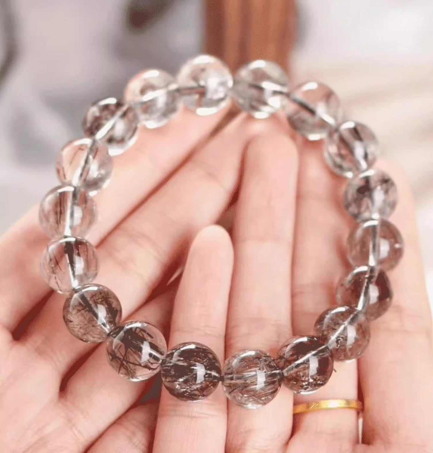 Natural Black Hair Crystal(Single Bead)