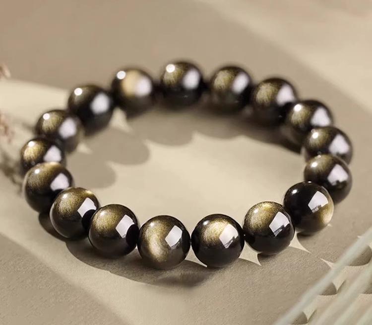 Natural Silver Obsidian(Single Bead)