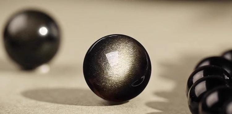 Natural Silver Obsidian(Single Bead)