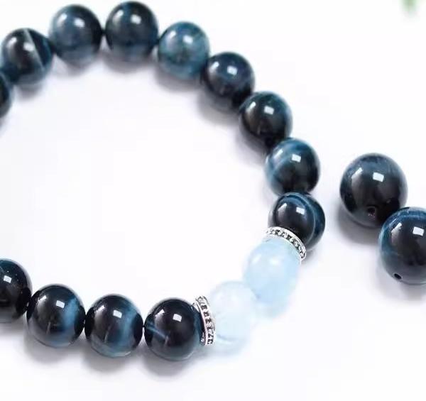 Blue Tiger Eye Stone(Single Bead)