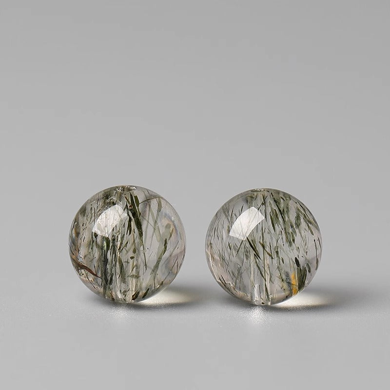 Green Tourmaline Super Seven(Single Bead)