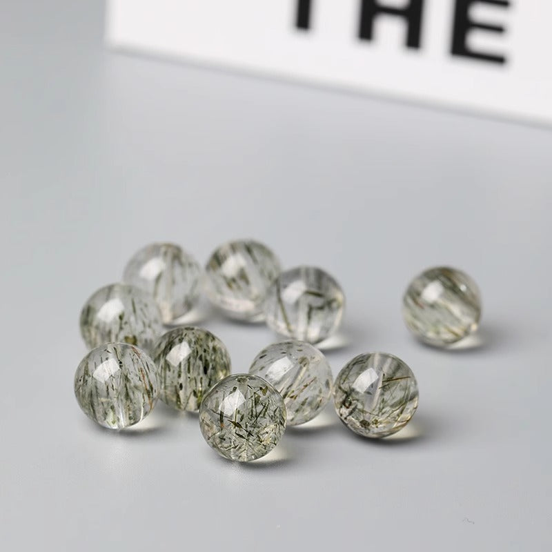 Green Tourmaline Super Seven(Single Bead)