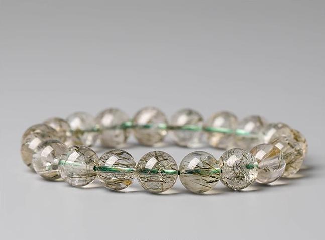 Green Tourmaline Super Seven(Single Bead)