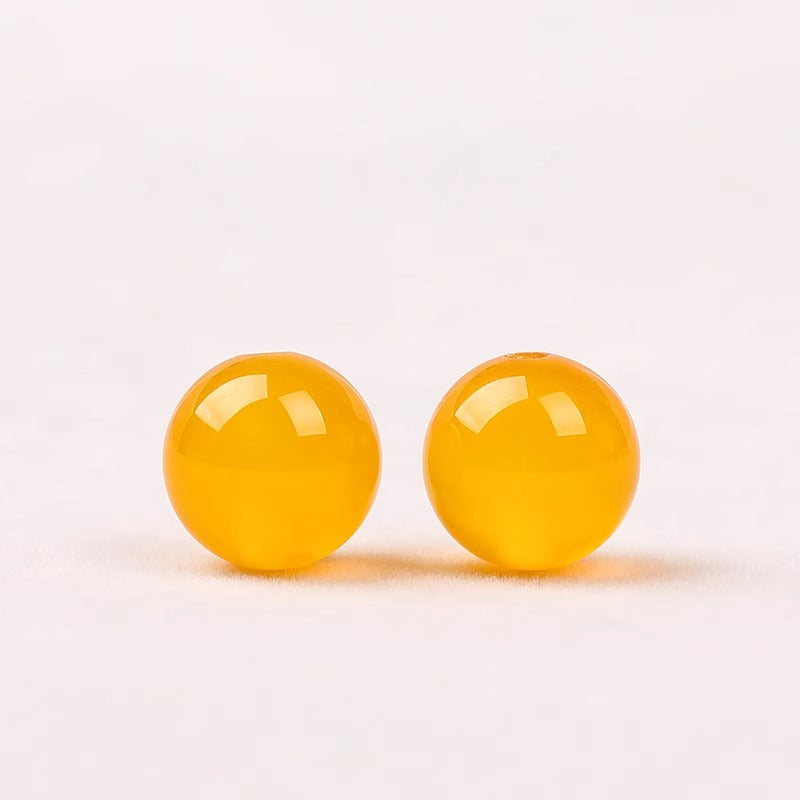 Natural Yellow Agate(Single Bead)