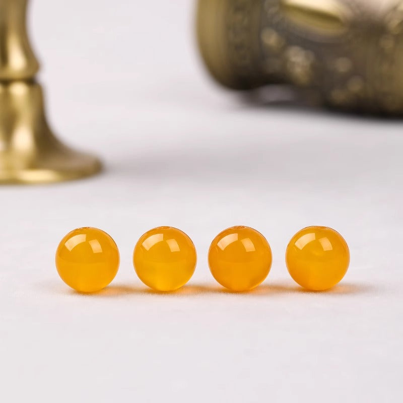 Natural Yellow Agate(Single Bead)