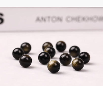 Double-eyed Gold Obsidian（Single Bead）