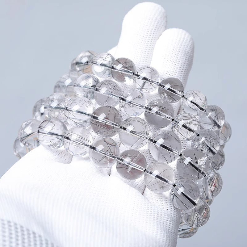 Venus Black Rutilated Quartz（Single Bead）